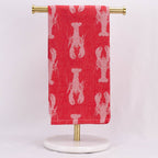 Crawfish Jacquard Hand Towel   Red/White   20x28