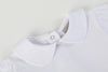 White Collared Unisex Long Sleeve Bodysuit Romper