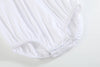White Collared Button Romper with Bonnet