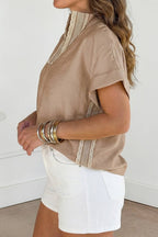 Crochet Lace Accent Blouse