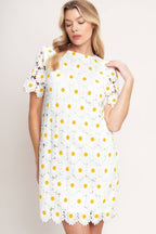 A woven lace mini shift dress - ID23231 - Little Jill & Co.
