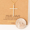 Pave Cross Pendant Chain Necklace