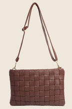 Faux Leather Basket Weave Bag