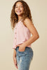 Girls Patterned Button Detail Knit Tank