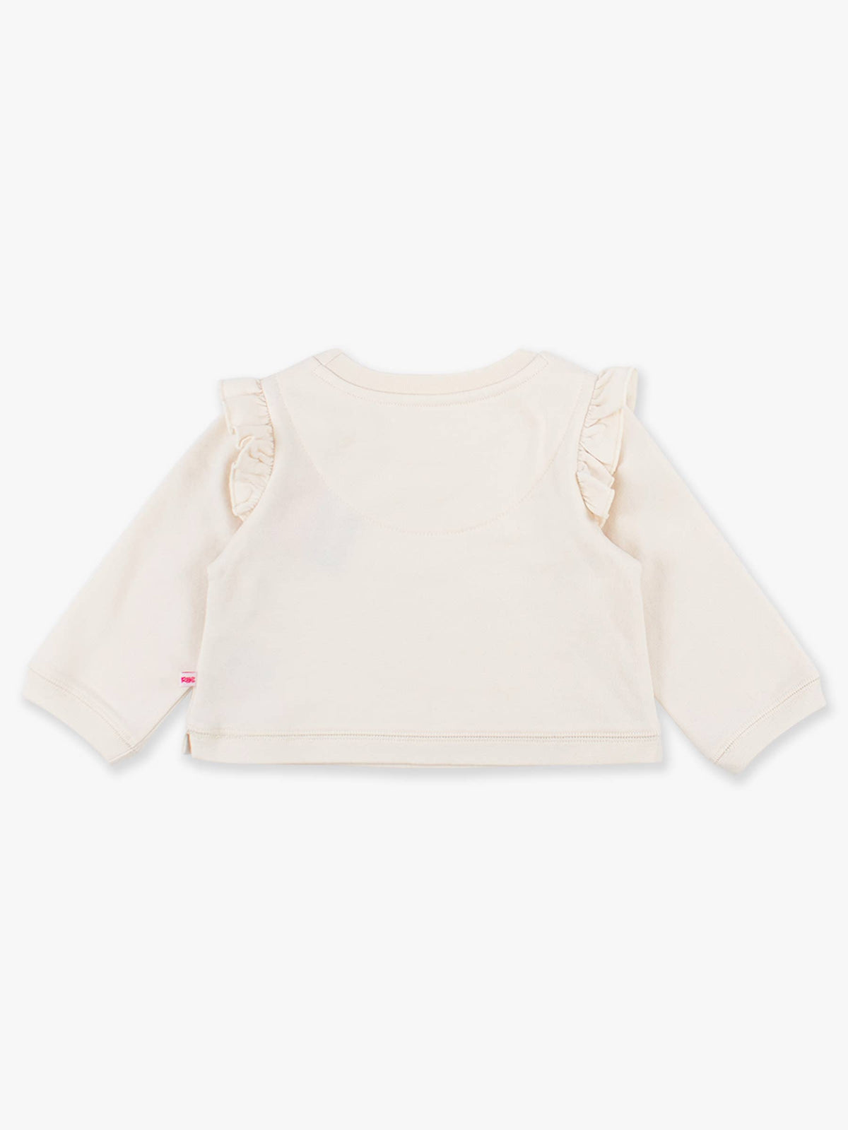 Girls Ivory Knit Flutter Sweatshirt
