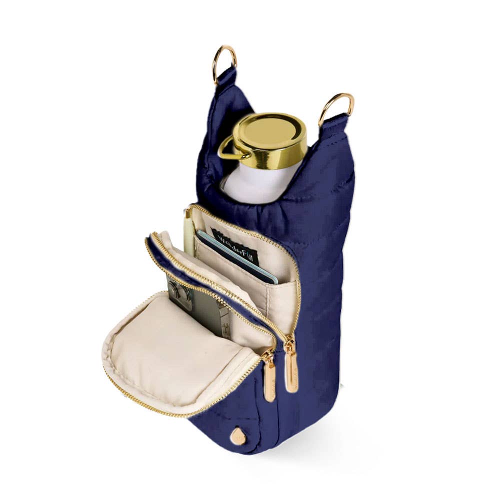 Navy Blue Matte HydroBag™ with Navy/Gold Strap