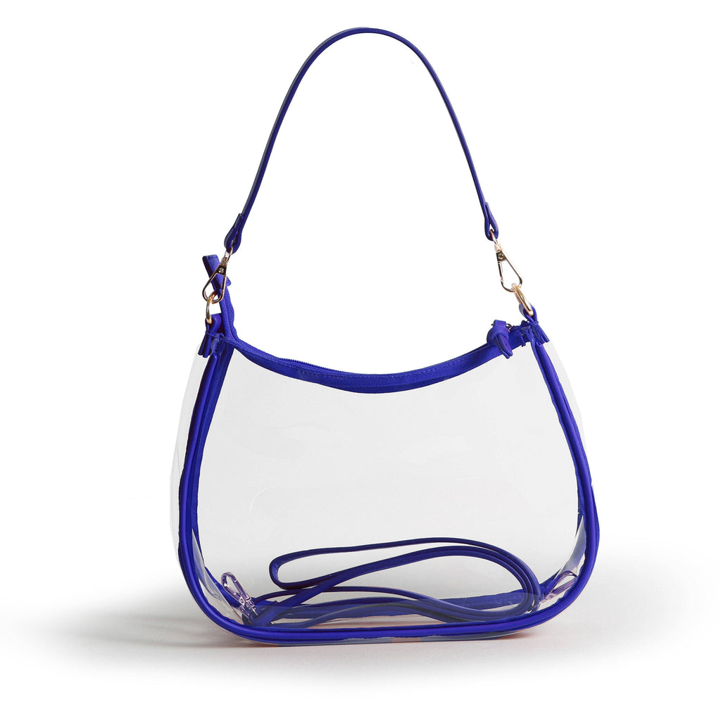 Sara Large Clear Purse - Royal Blue