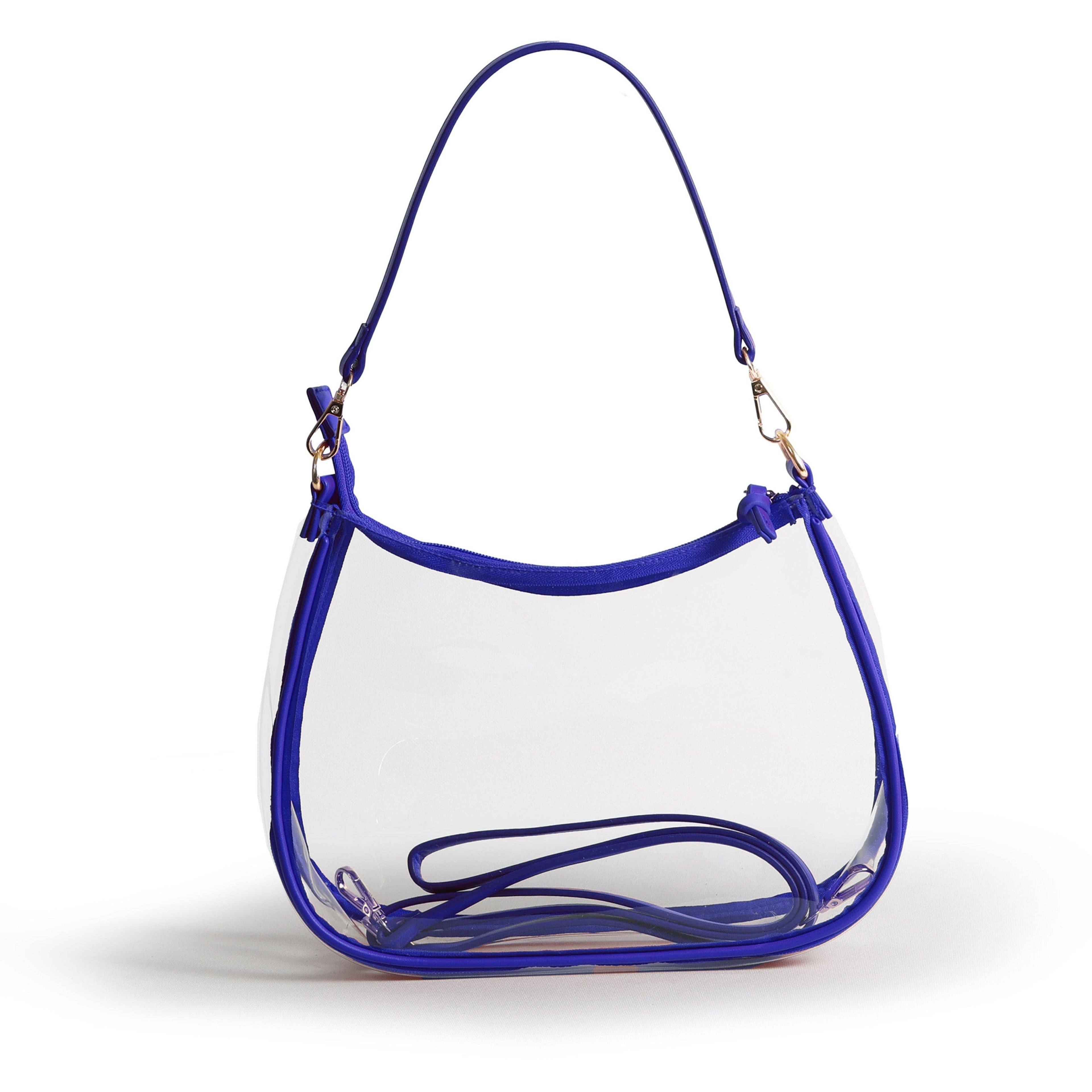 Sara Large Clear Purse - Royal Blue