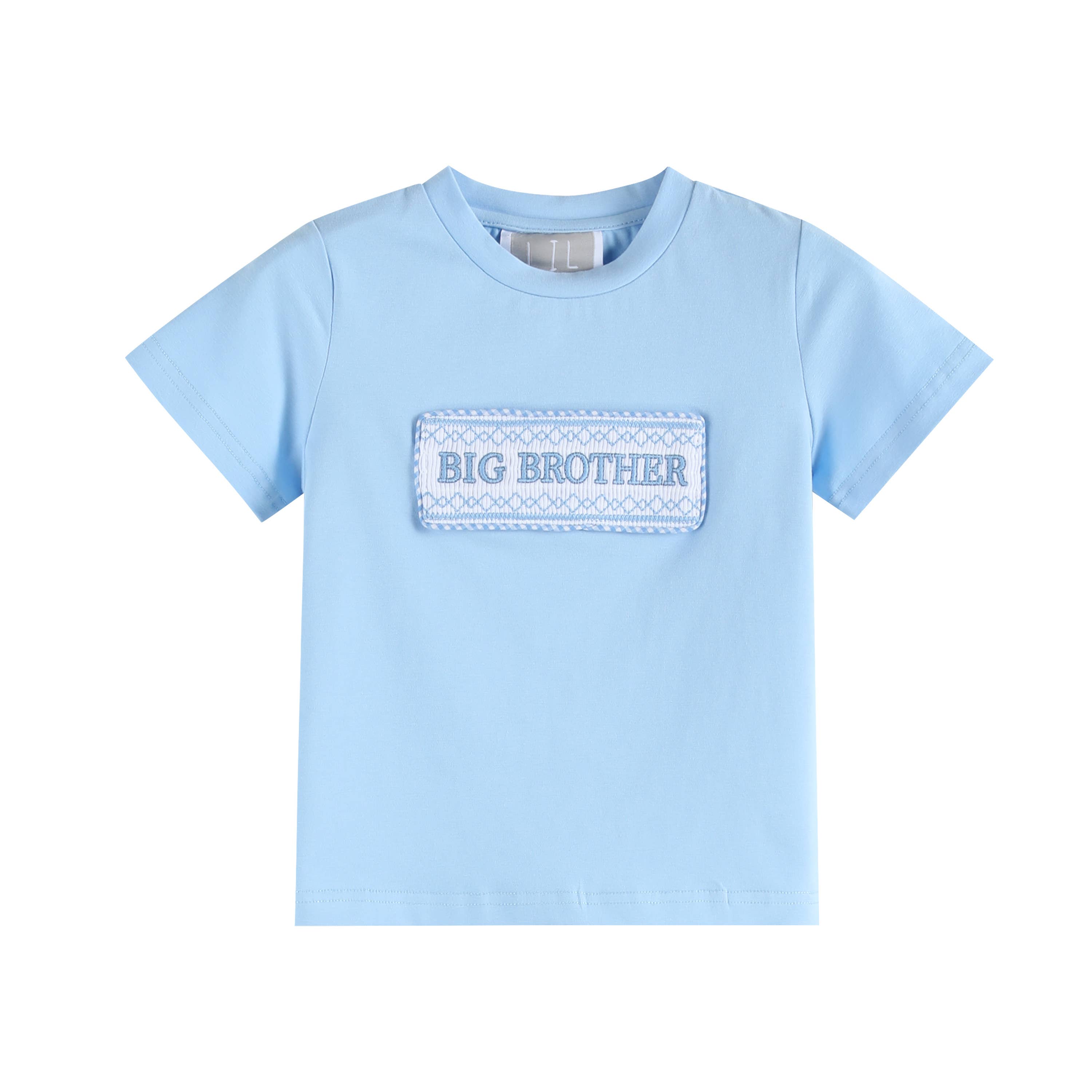 Light Blue Big Brother Smocked Shirt and Shorts Set
