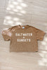 SALT WATER AND SUNSETS Cropped Mineral Graphic Top