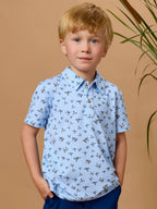 Boys Mallard Skies Knit Short Sleeve Performance Polo