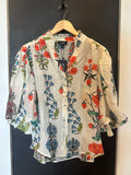 Printed Floral Top Balloon Sleeves