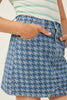 Girls Houndstooth Print Denim Skirt