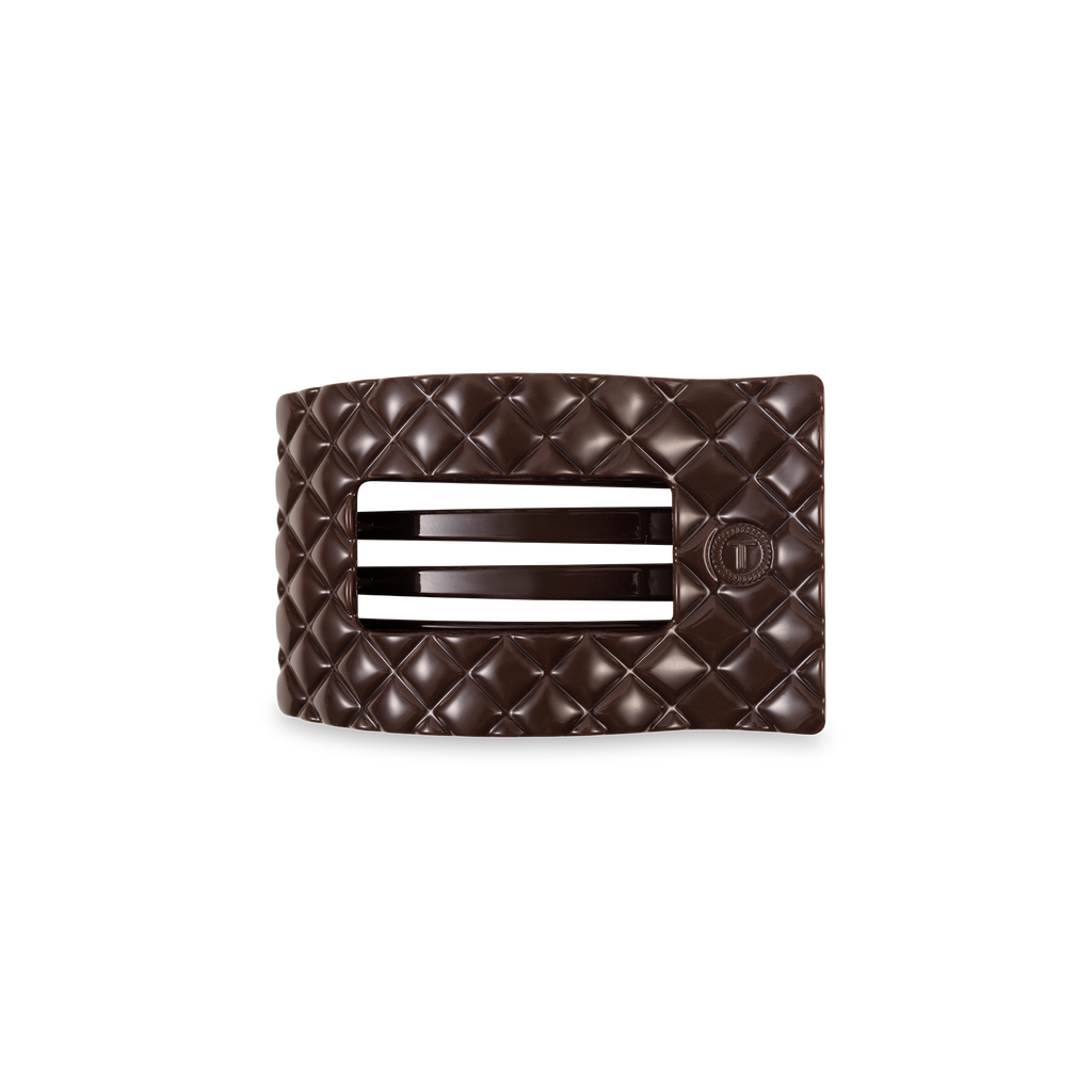 Flat Rectangle Hair Clip | Small | Truly Taupe Quilted