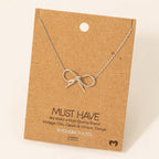 Gold Dipped Bow Tie Pendant Necklace