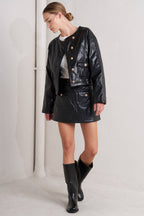 A quilted faux leather skort - FP1805