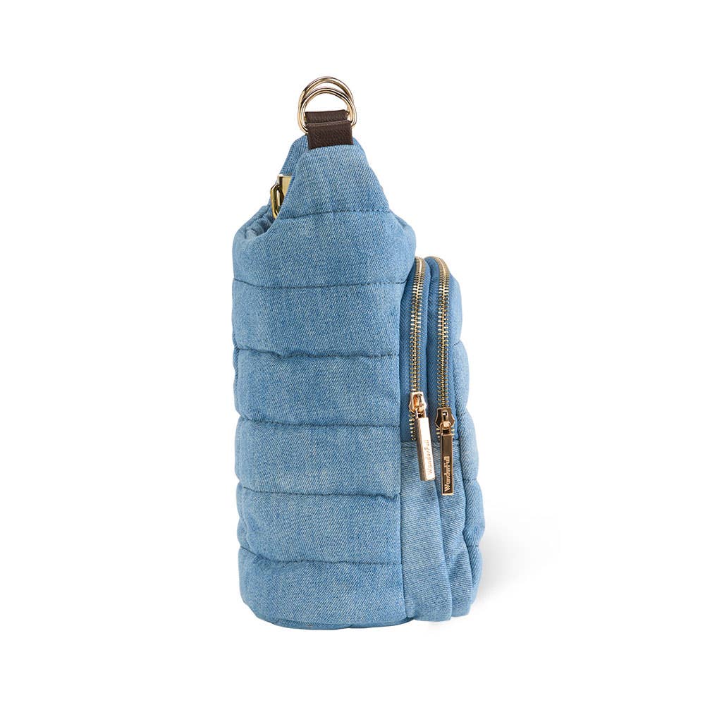 Light Denim HydroBag® with Gold Hardware and Denim overlaid Vegan Leather Strap - Little Jill & Co.