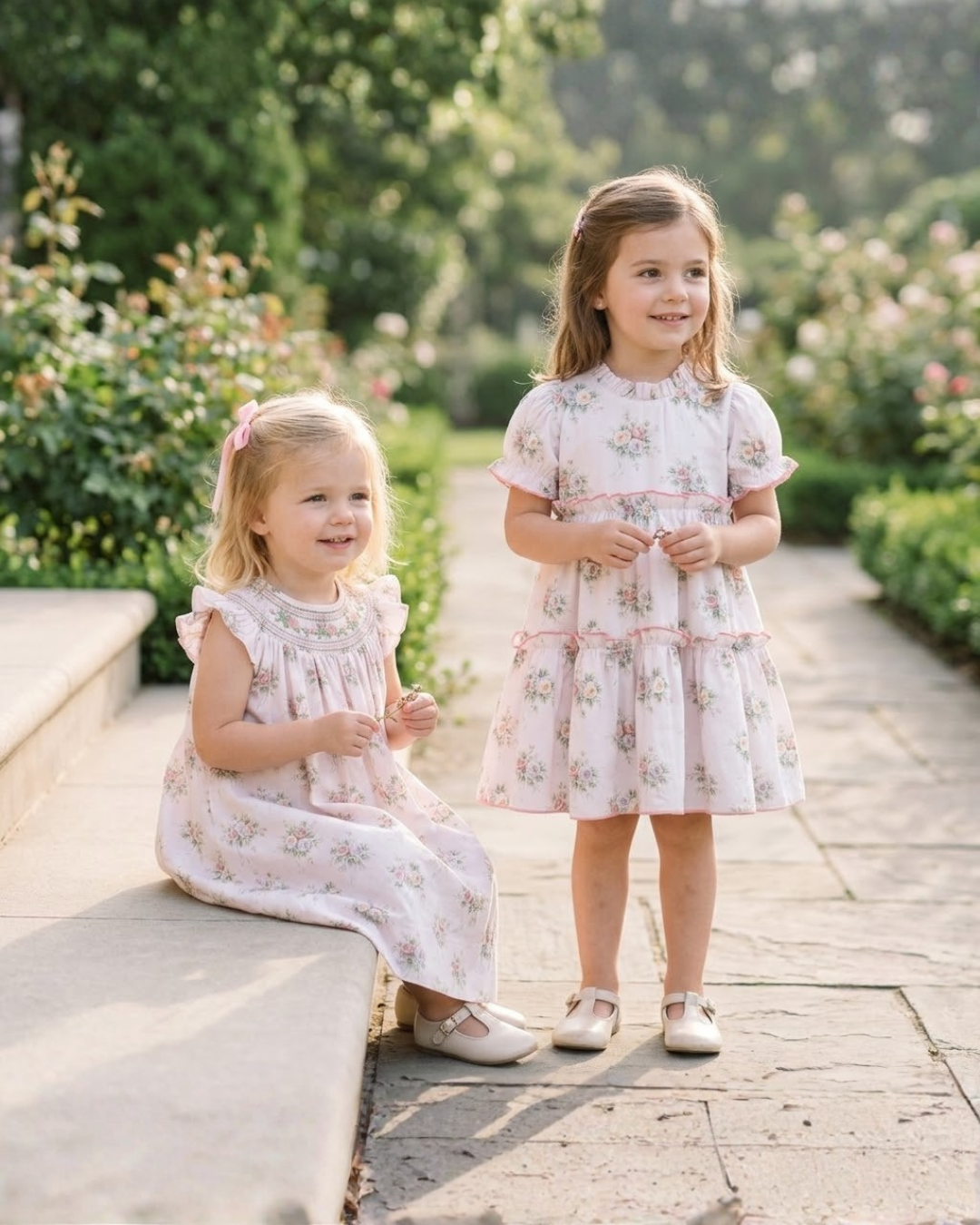 Heritage Custom Rose Layered Ruffle Dress