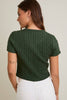 SHORT SLEEVE CABLE SWEATER TOP