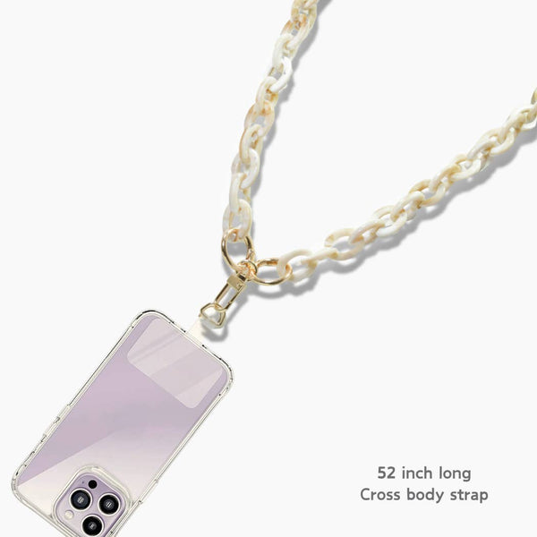 Celluloid Acetate Cross Body Phone Lanyard - Brown