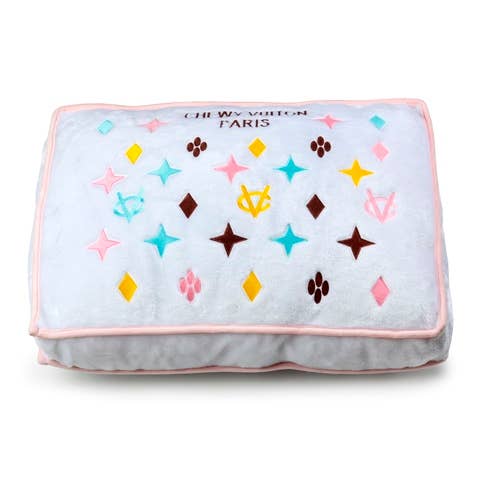 White Chewy Vuiton Bed Soft, Washable Dog Bed