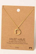 Gold Dipped Bubble Letter Pendant Necklace
