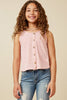 Girls Patterned Button Detail Knit Tank