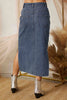 SS3503 SIDE SLIT PENCIL DENIM LONG SKIRT