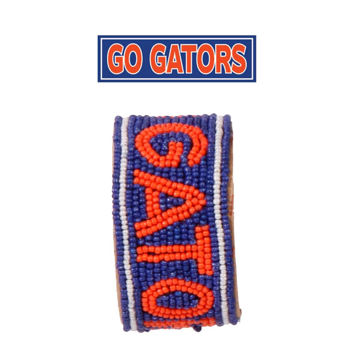 Florida Go Gators Beaded Cuff in Royal and Orange by Desden