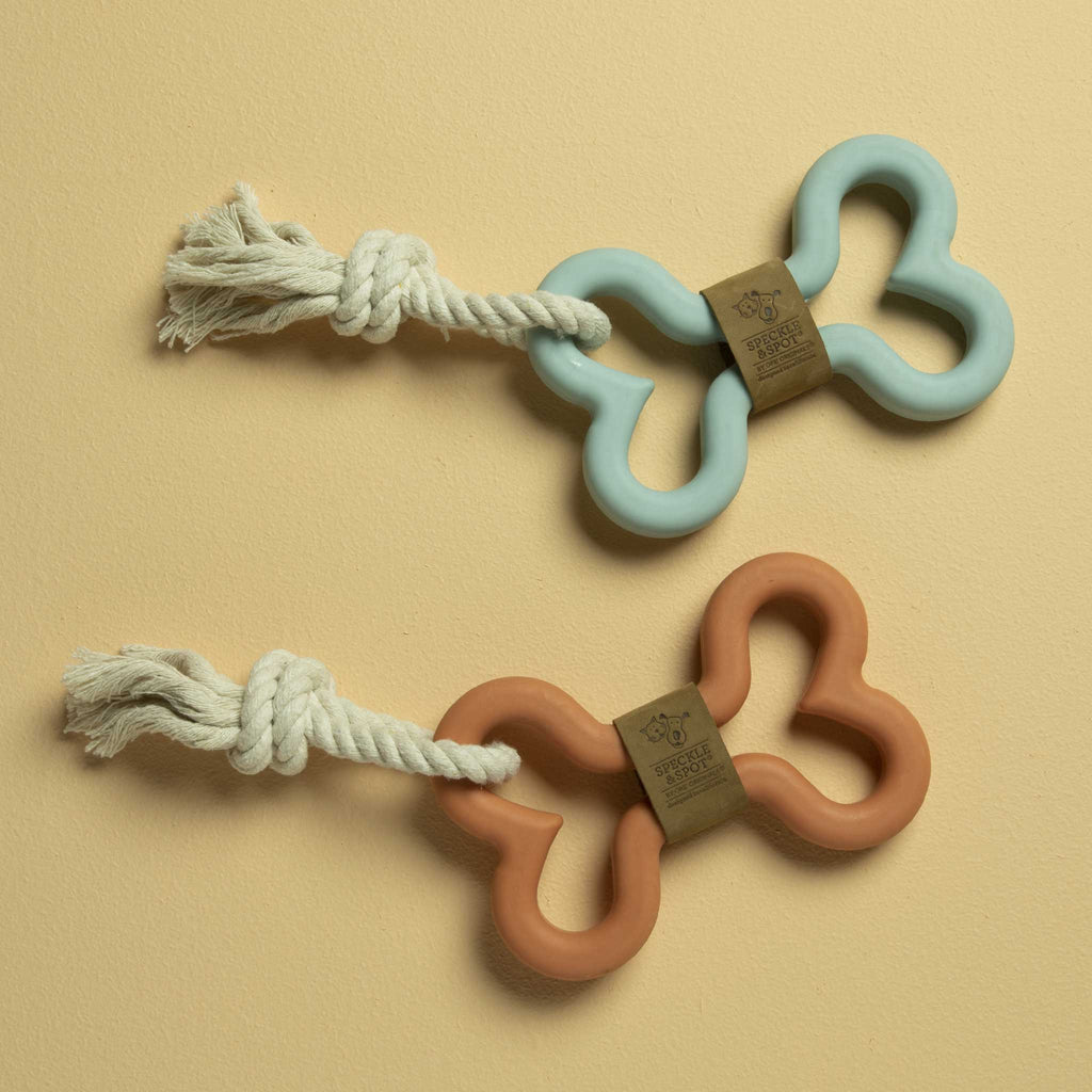 Tug & Fetch Rubber Bone Dog Toy | Blush