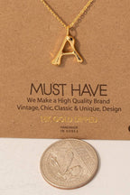 Gold Dipped Bubble Letter Pendant Necklace
