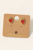 Gold Dipped Epoxy Strawberry Stud Earrings