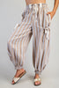 Soft Washed Striped Pants Almond