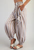 Soft Washed Striped Pants Almond