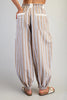 Soft Washed Striped Pants Almond
