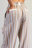 Soft Washed Striped Pants Almond