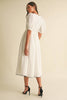 Bow Tie Short Sleeve Midi Dress