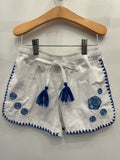 Flower Emb. Short White