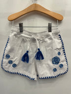 Flower Emb. Short White