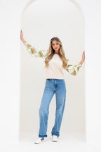 Smocked Cuff Pattern Sleeve Top - Little Jill & Co.