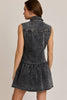 SLEEVELESS MINI DRESS IN DENIM FABRIC - Little Jill & Co.
