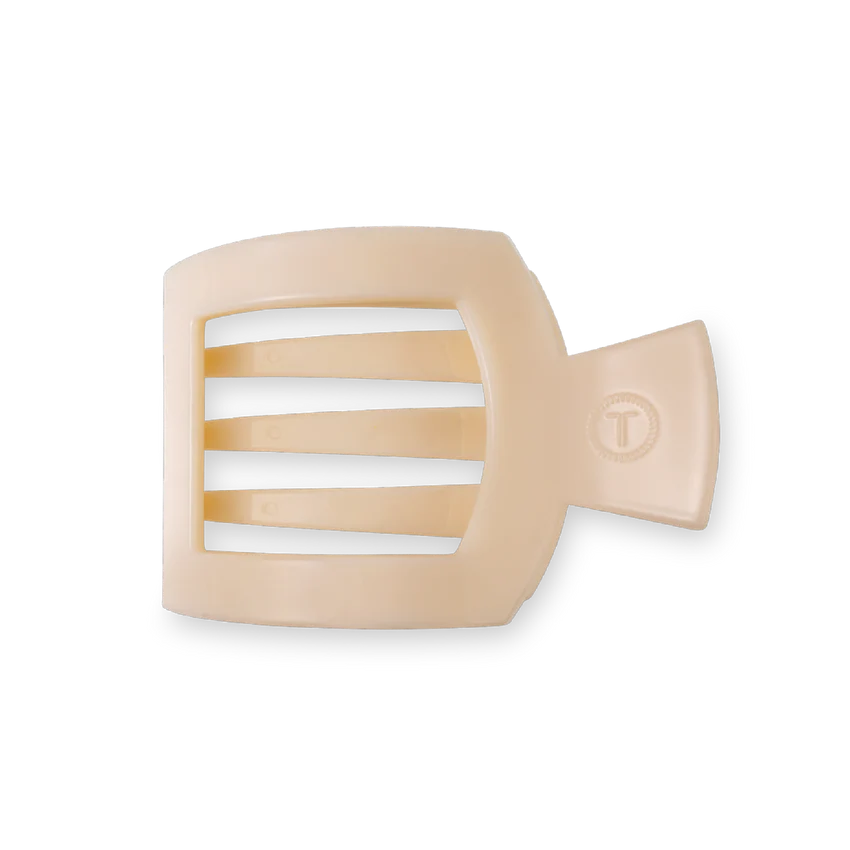 Almond Beige Flat Sq Clip Med