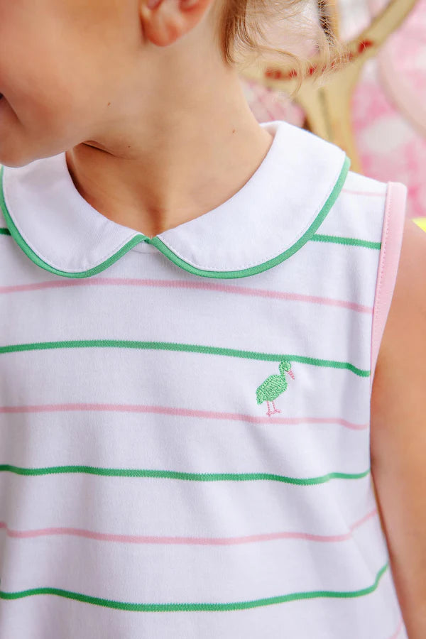 Sleeveless Maude's Peter Pan Collar Dress Tradd Stripe - Little Jill & Co.