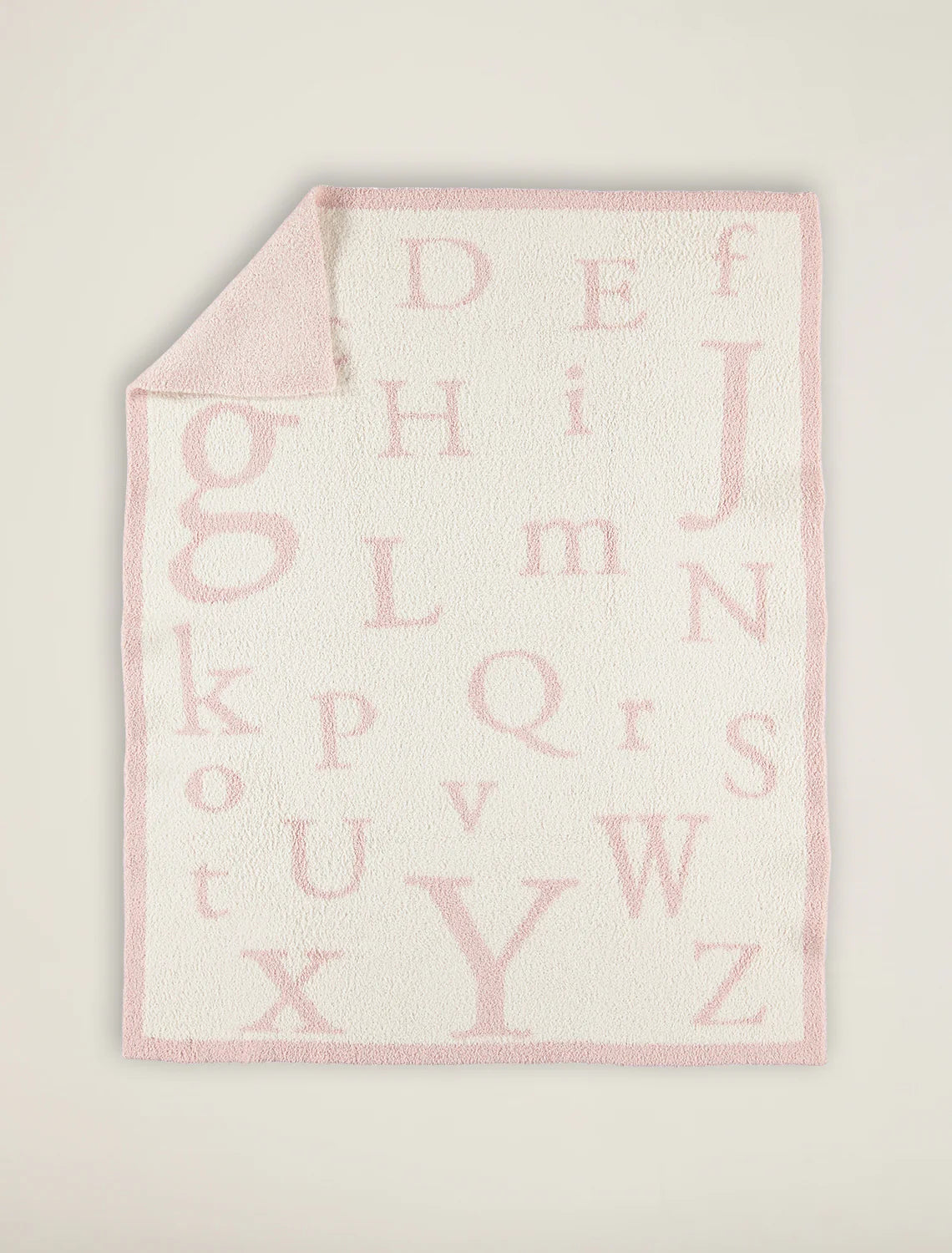 Barefoot Dreams ABC Blanket Dusty Rose/Cream