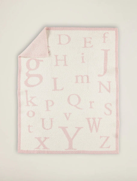 Barefoot Dreams ABC Blanket Dusty Rose/Cream