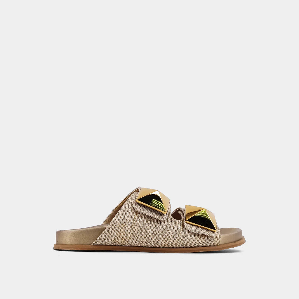 Gold Woven Bernarda Slide