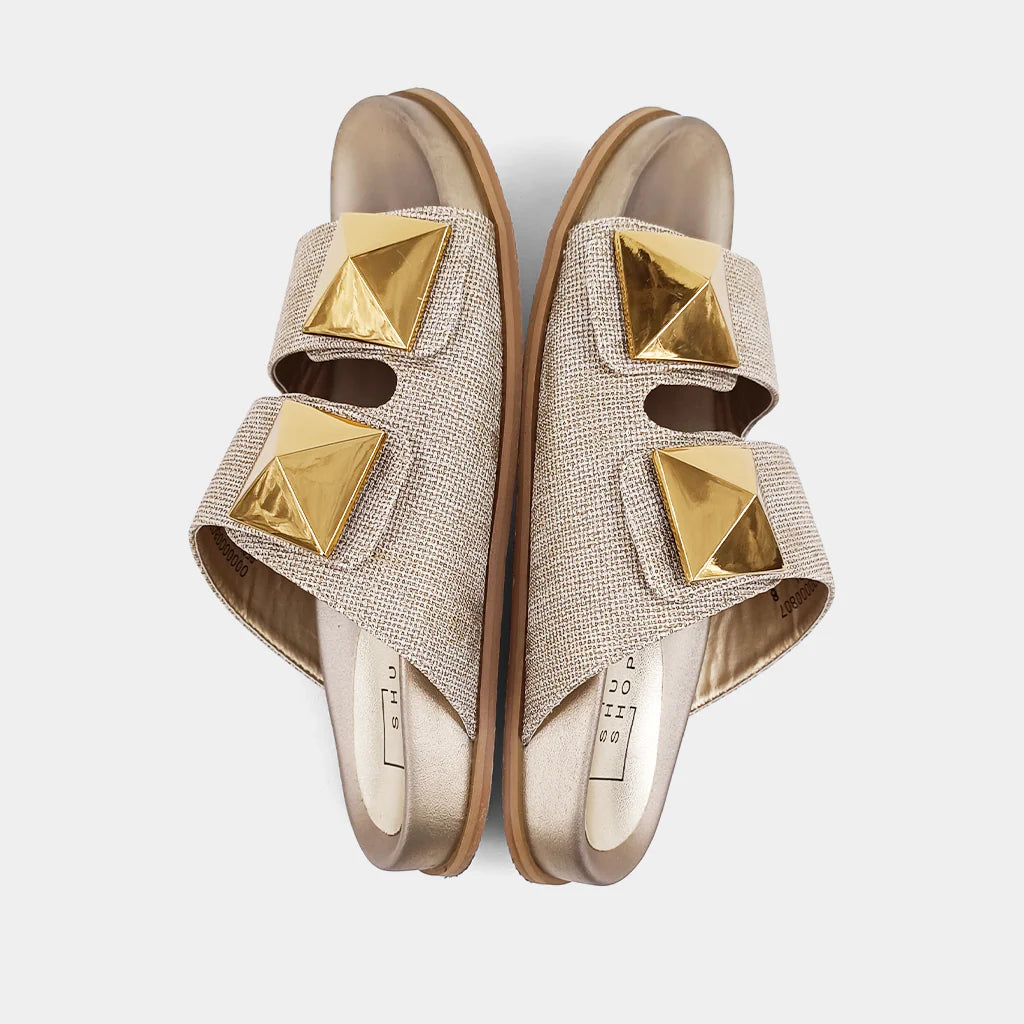Gold Woven Bernarda Slide
