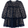 Tulle Printed Navy Dress