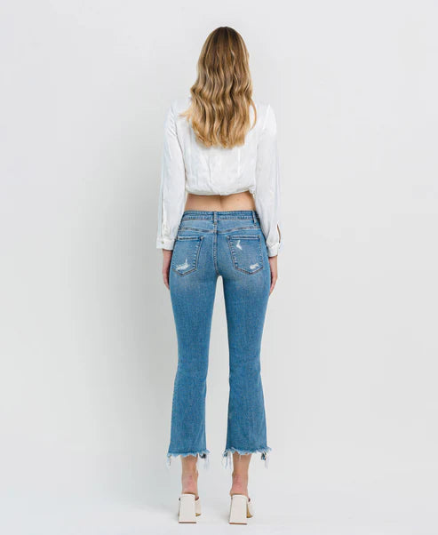 Bletilla - Mid Rise Cropped Flare Denim Jeans