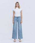 Self Belief - High Rise Trouser Hem Twist Wide Leg Jeans